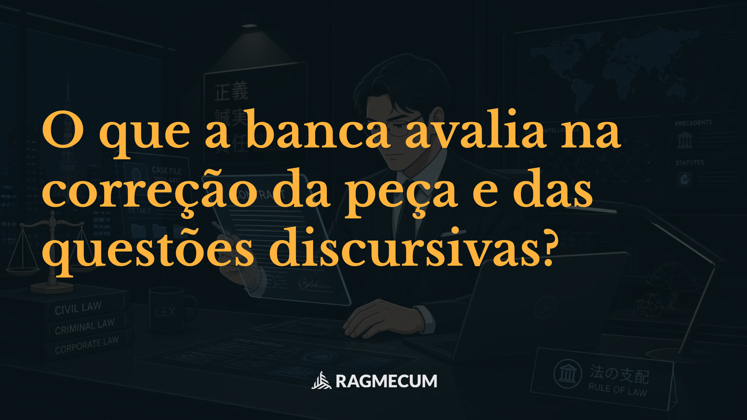 O que a banca avalia na correção da peça e das questões discursivas?