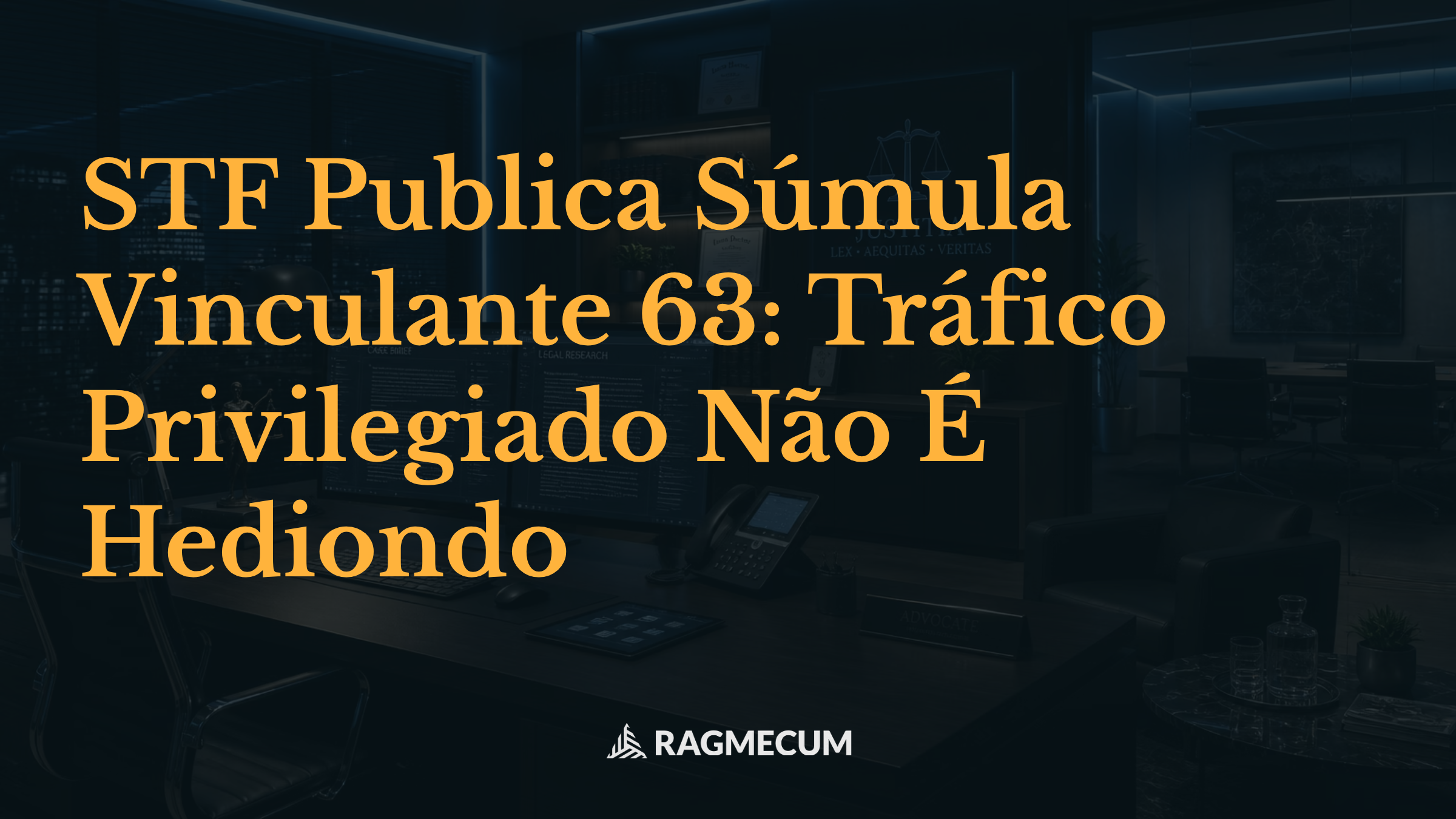 STF Publica Súmula Vinculante 63: Tráfico Privilegiado Não É Hediondo